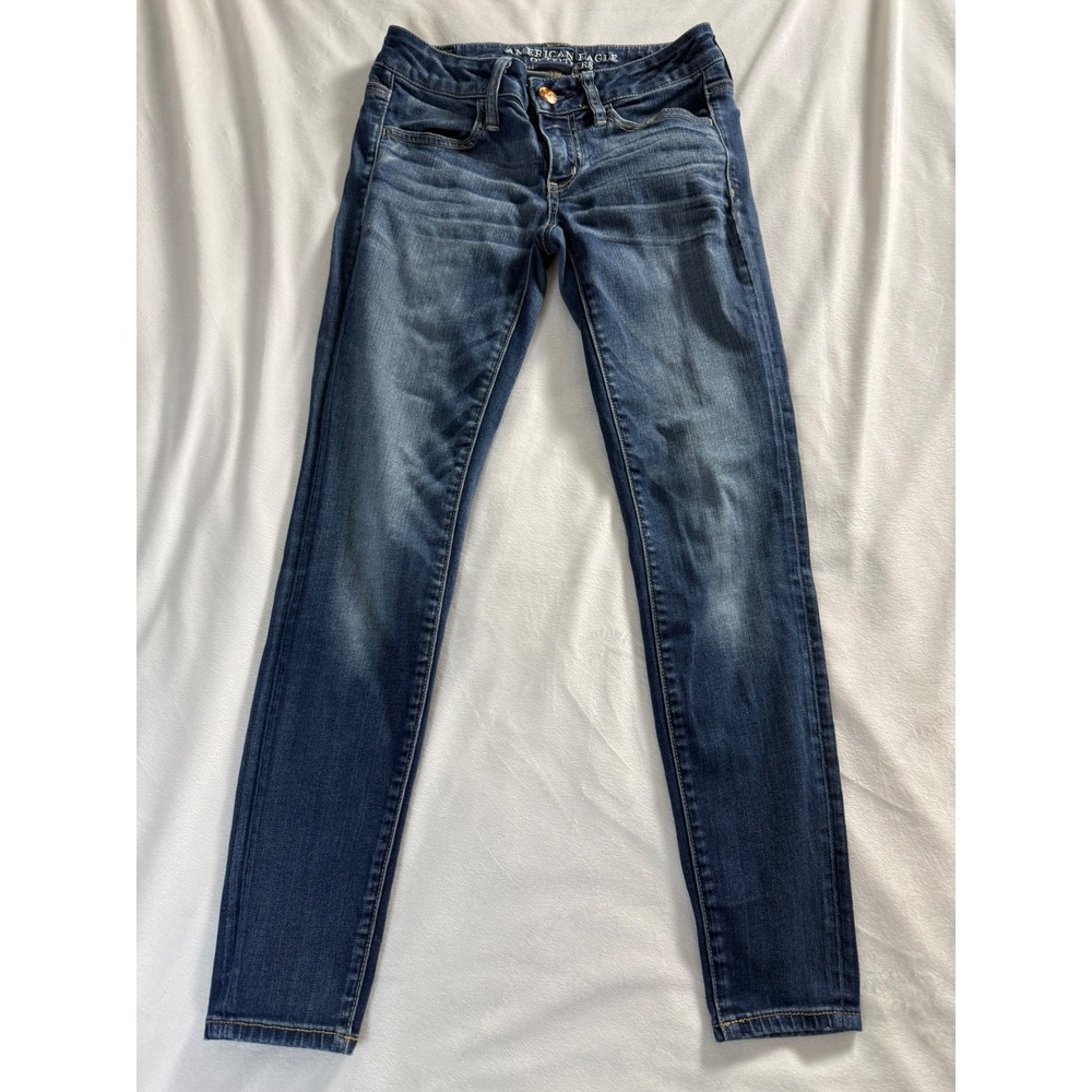 American Eagle Super Stretch Jegging Jeans Blue Wash 4 Short RN 54485